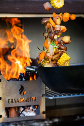 Braaimaster Braaimaster ausziehbarer Rahmen für Wok aus Edelstahl/Inox (WF01)