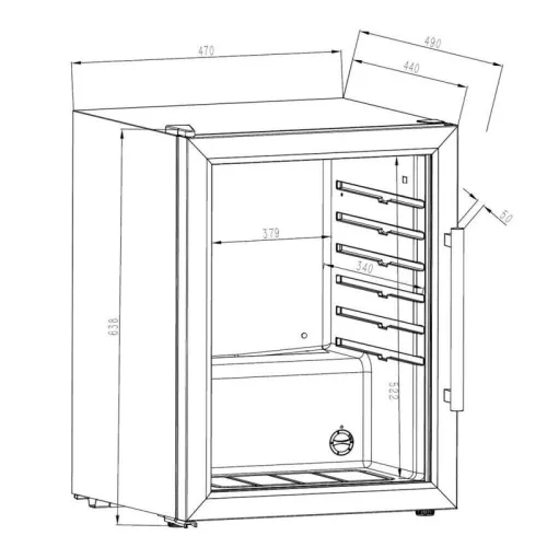 Cozze Cozze Kühlschrank 60 Liter für Werkbänke 90526 und 90528 (90540)