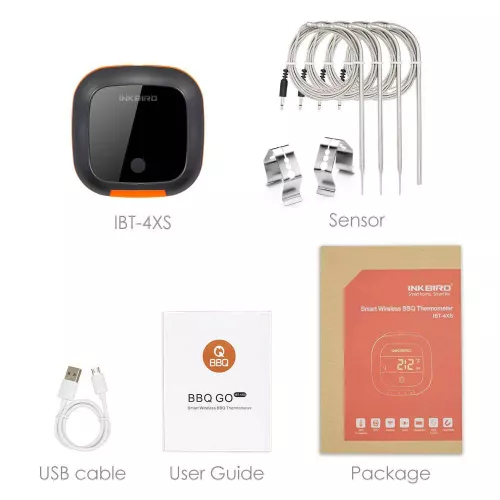 Inkbird BBQ Thermometer Inkbird IBT-4XS Thermometer mit LCD und Bluetooth (IBT-4XC)