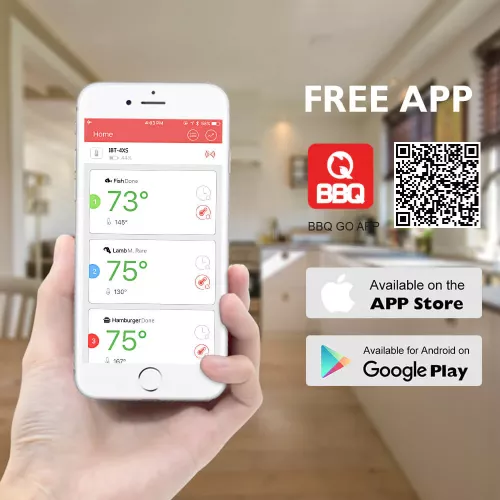 Inkbird BBQ Thermometer Inkbird IBT-4XS Thermometer mit LCD und Bluetooth (IBT-4XC)