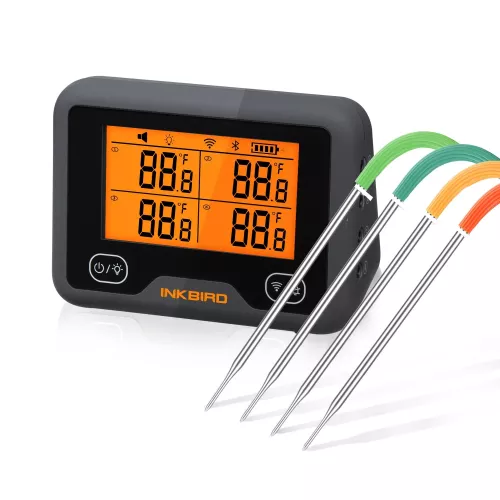 Inkbird BBQ Thermometer Inkbird IBBQ-4BW Thermometer mit LCD WiFi BT (IBBQ-4BW)