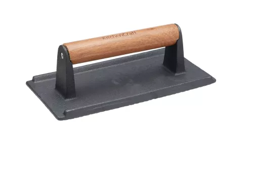 KitchenCraft Grillpresse aus Gusseisen, 21 x 11 cm