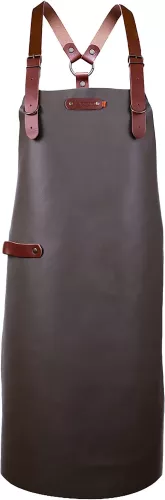 Xapron Rinderschürze, Taupe-Leder, mit Schultergurten, Größe XL