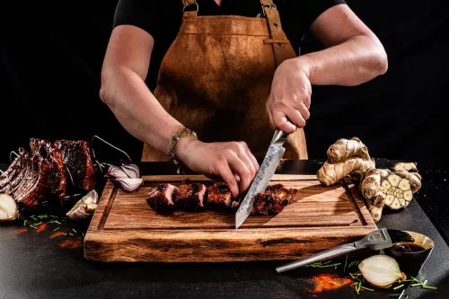 Geschmiedet Geschmiedetes Schneidebrett aus Akazienholz, groß (EsCutBrdNatL)