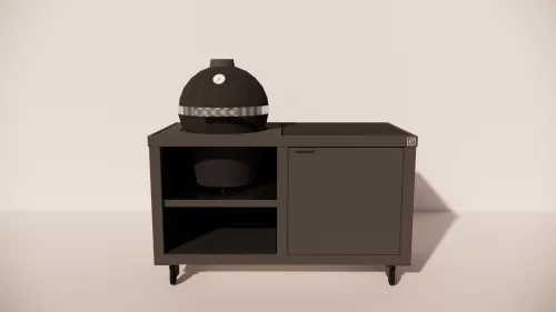 Roostr Outdoorküche Rubix Duo mit Rädern und Kamado Inlay
