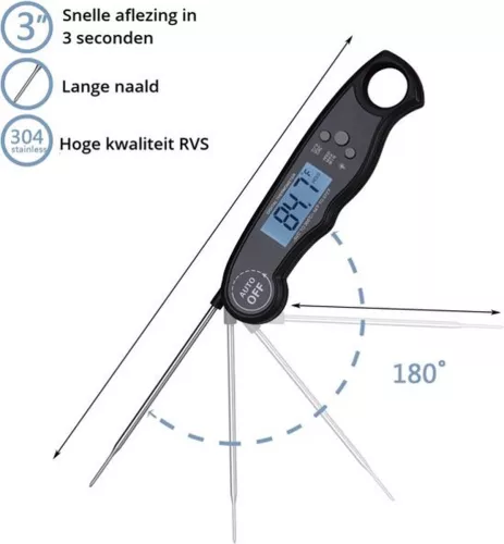 BBQ Valley Digitales Kernthermometer und Flaschenöffner Rot (JF001)