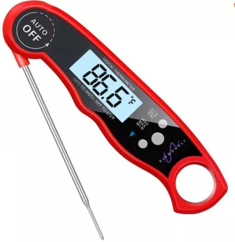 Digitales Kernthermometer und Flaschenöffner Rot