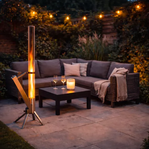 Green Flame Green Flame Lounge Pelletheizung Edelstahl (BPH-R80)