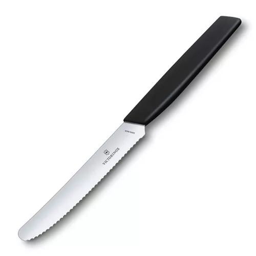 Victorinox Victorinox Tomatenmesser, Tafelmesser, gezahnt, schwarz, 2-teilig (1V6.9003.11WB-P)