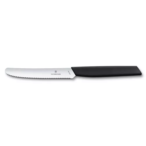 Victorinox Victorinox Tomatenmesser, Tafelmesser, gezahnt, schwarz, 2-teilig (1V6.9003.11WB-P)