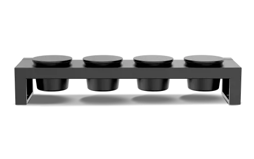Topping-Station mit 4 Tabletts und Deckeln