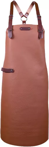 Xapron Rinderschürze Cognac Leder mit Schultergurten X-Large