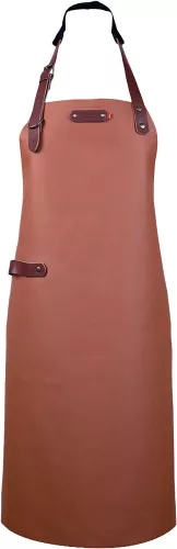Xapron Rinderschürze mit cognacfarbenem Lederhalsband (mittel)
