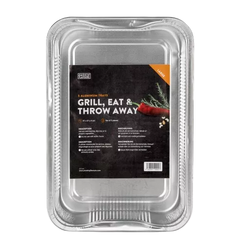 Smokin' Flavours Aluminiumbehälter Groß 31x21x4 cm 5 Stück