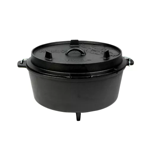 Valhal Dutch Oven Gusseisen mit Beinen für den Außenbereich, 12 Liter