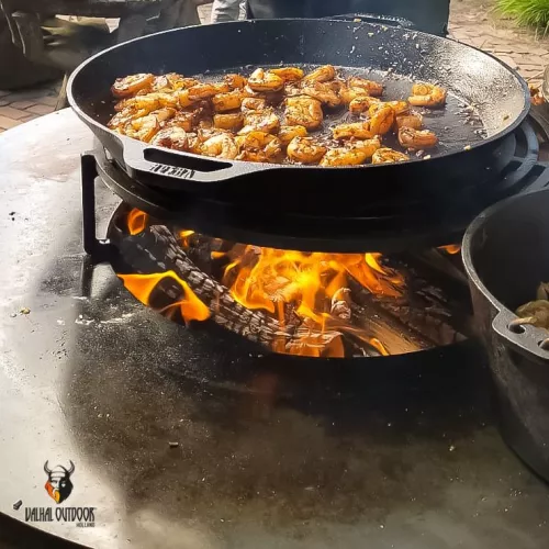 Valhal Outdoor Valhal Bratpfanne Plancha Gusseisen mit Griffen 35 cm (VH35F)