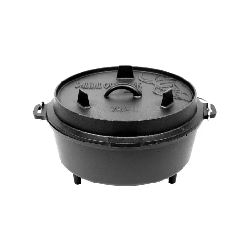 Valhal Dutch Oven Gusseisen mit Beinen für den Außenbereich, 6,1 Liter
