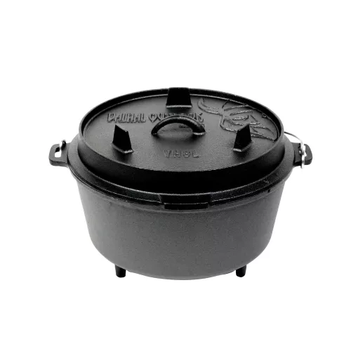 Valhal Dutch Oven Gusseisen mit Beinen für den Außenbereich, 8 Liter