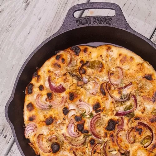 Valhal Outdoor Valhal-Pfanne aus Gusseisen mit Griffen, 25 cm (VH25H)