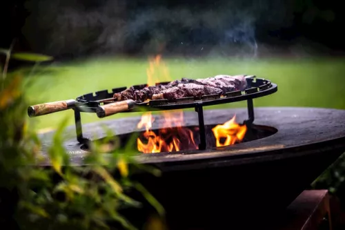 Geschmiedet Geschmiedeter Churrasco-Olivenspieß V-Form 70 cm (OLSkewV70)