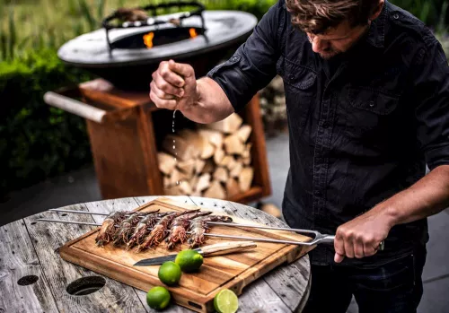 Geschmiedet Geschmiedeter Churrasco-Olivengabelspieß 60 cm (OLSkewF60)