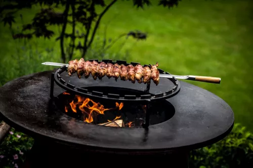 Geschmiedet Geschmiedeter Churrasco-Olivenspieß V-Form 60 cm (OLSkewV60)