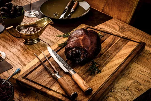 Geschmiedet Geschmiedete Oliven-Tranchiergabel (OliveTranchVork)