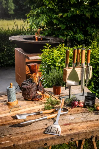 Geschmiedet Geschmiedetes Kochmesser aus Olivenholz, 16 cm (OliveKoks16cm)