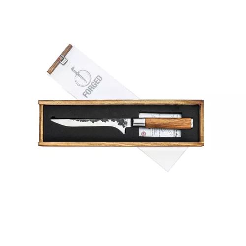 Geschmiedet Geschmiedetes Ausbeinmesser aus Olivenholz (OliveUitbeen)