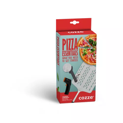 Cozze Geschenkset Pizzaschaufel, -schneider und -thermometer